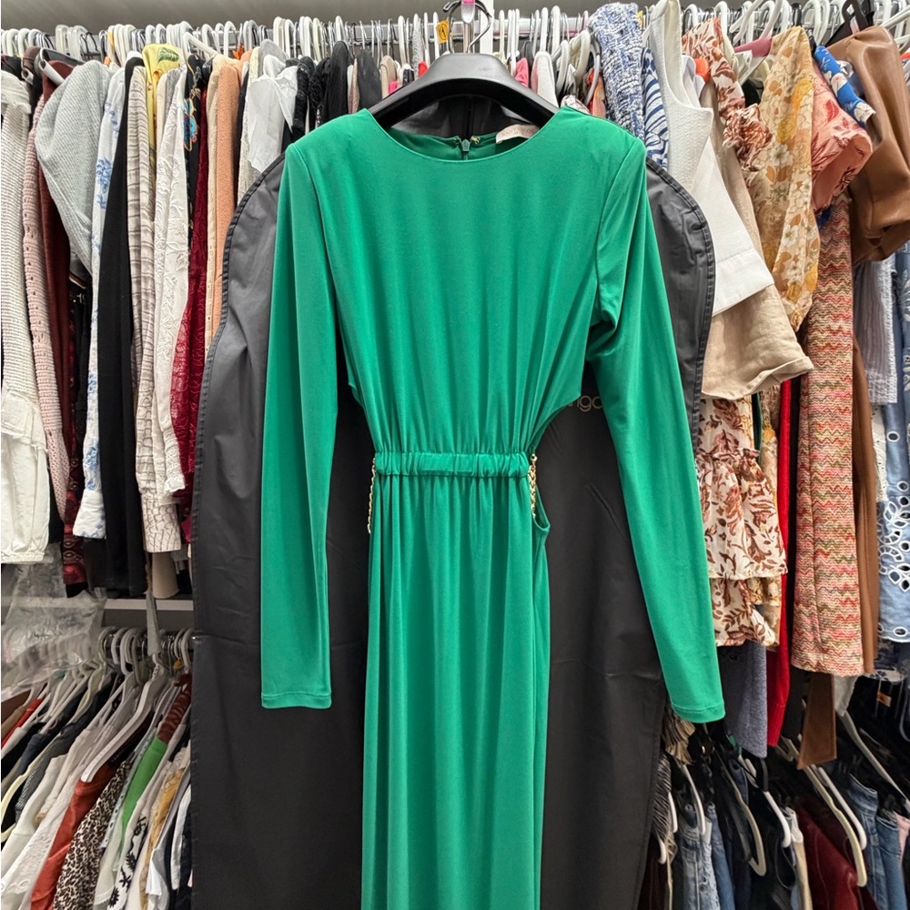 Ramy Brook Vibrant Green Long Sleeve Dress